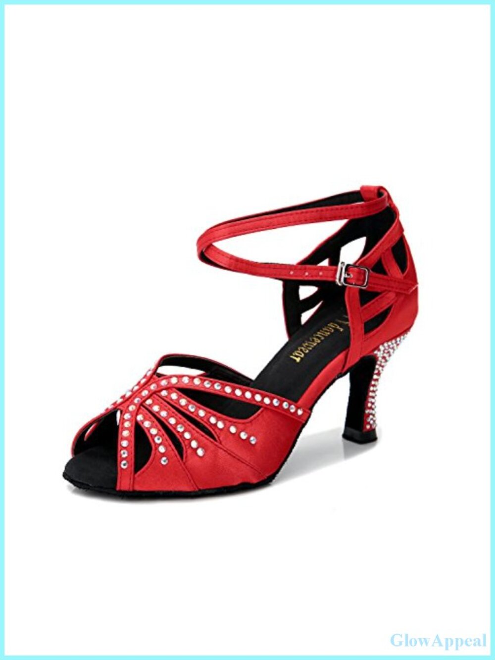 Rhinestone Ballroom Dance Shoes Suede Sole Latin Salsa Performance